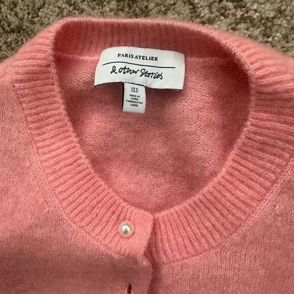 &Other Stories Pink Wool & Mohair Blend Cardigan Women’s Sweater S - Picture 5 of 7